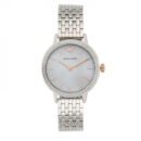 Emporio Armani Interchangeable Analog Mother of Pearl Dial Silver Steel Strap Watch For Women - AR80020